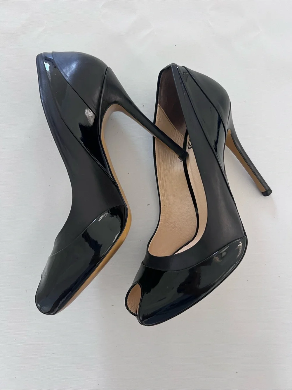 FABI Open-Toe Leather Pumps – Black – EU 36.5 – Made in Italy